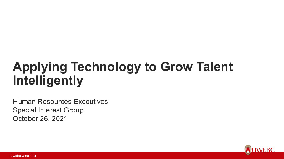 Beginning UWEBC Presentation slides: Applying Tech to Grow Talent Intelligently thumbnail